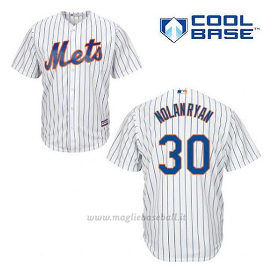 Maglia Baseball Uomo New York Mets Nolan Ryan 30 Bianco 1ªCool Base